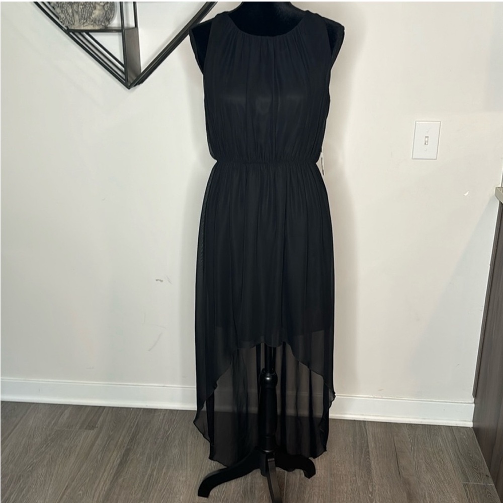 Black Hi-Lo CHARMING CHARLIE Sheer Dress, size M